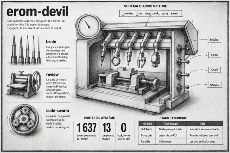 Planche au fusain du plugin Devil : Avocats du diable & Revue critique.